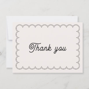 Minimalistische Jakobsmuschel-Rand-Dankeskarte Dankeskarte
