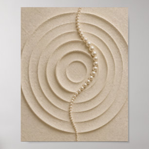Minimalistische Japandi-Abstrakte-Kreis-Wandkunst  Poster