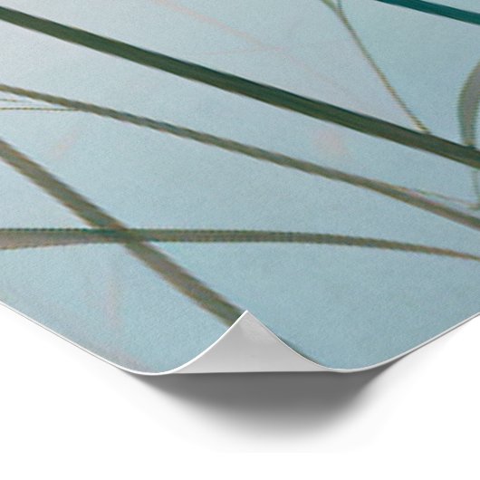 Minimalistische Japandi Bird und Bamboo Artwork Poster (Ecke)