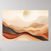 Minimalistische Japandi-Gebirgskunst, neutrale Pri Poster (Vorne)