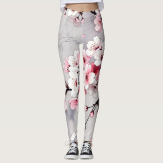 Minimalistische japanische Kirschblüten-Leggings  Leggings