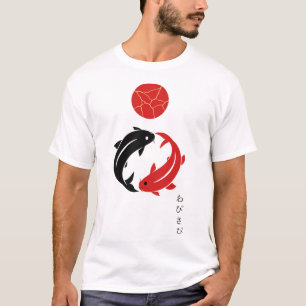 Minimalistische japanische Koi-Fisch-Wabi-Sabi-Zen T-Shirt