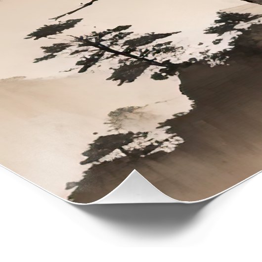 Minimalistische japanische Küste Poster (Ecke)