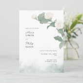 Minimalistische Jasminum-Blume Illustrat Einladung (Stehend Vorderseite)