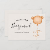 Minimalistische Jemand Beary Niedlich Balloon Baby Dankeskarte (Vorne/Hinten)