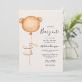 Minimalistische Jemand Beary Niedlich Balloon Baby Einladung (Stehend Vorderseite)