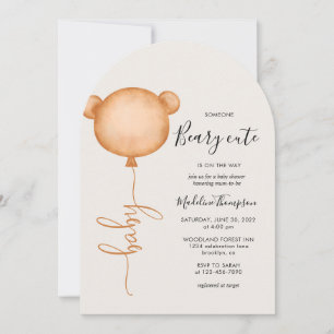 Minimalistische Jemand Beary Niedlich Balloon Baby Einladung