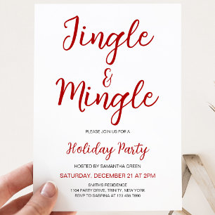 Minimalistische Jingle und Mingle Weihnachtsfeier Einladung