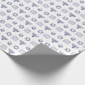 Minimalistische Jüdische Ikonen der weißen Marine Geschenkpapier (Ecke)