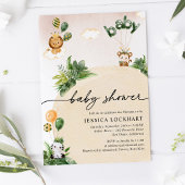 Minimalistische Jungle Safari Girl Babydusche Einladung