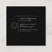 Minimalistische Justizskala Beruflich Quadratische Visitenkarte (Rückseite)