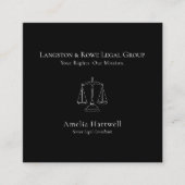 Minimalistische Justizskala Beruflich Quadratische Visitenkarte (Vorderseite)