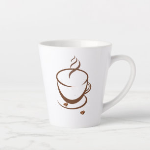 Minimalistische Kaffee-Tasse Linienkunst-Mug mit g Milchtasse