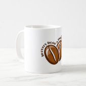 Minimalistische Kaffeebohnen "A Magic Unseen" Kaffeetasse (Vorderseite Links)