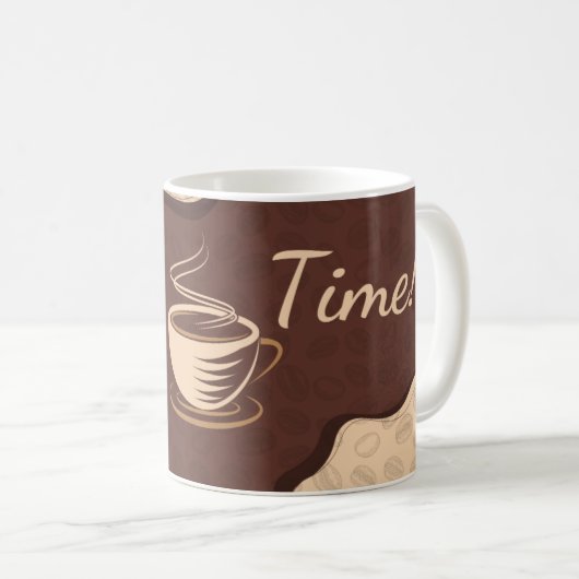 Minimalistische Kaffeezeit in Braun und Creme Kaffeetasse (VorderseiteRechts)
