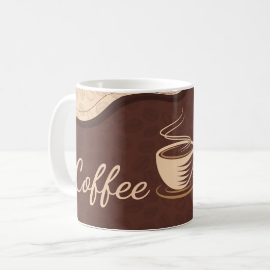 Minimalistische Kaffeezeit in Braun und Creme Kaffeetasse (Vorderseite Links)