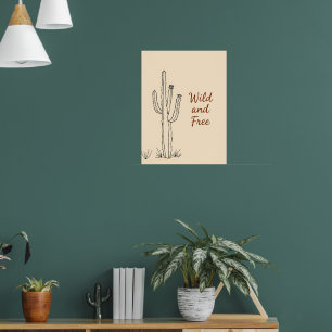 Minimalistische Kaktus-Linie Art Poster