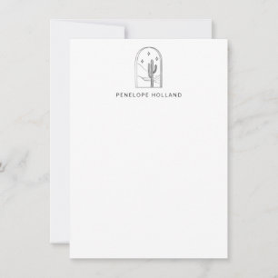 Minimalistische Kaktus-Sterne-Linienzeichnung Pers Mitteilungskarte