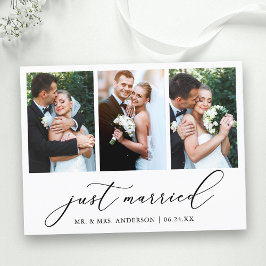 Minimalistische Kalligrafie 3 Foto nur verheiratet Postkarte