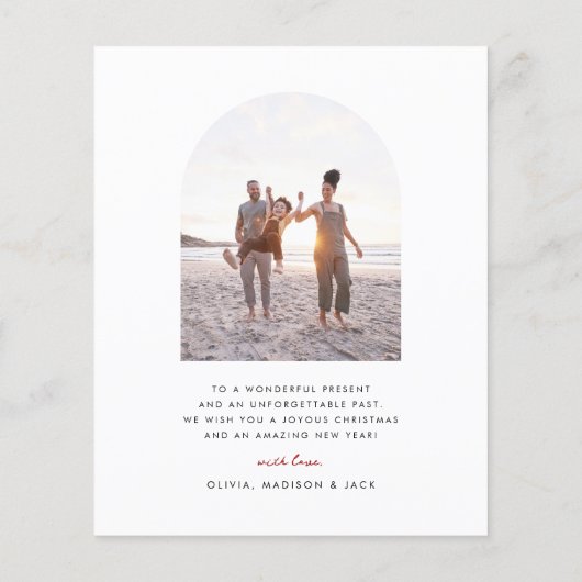 Minimalistische Kalligrafie Arch Frohe Weihnachten (Rückseite)