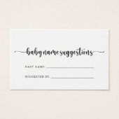 Minimalistische Kalligrafie Baby Name Suggestions  (Vorderseite)