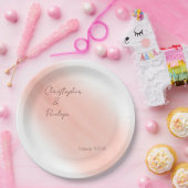 Minimalistische Kalligrafie-Blush-Wasserfarbenhoch Pappteller (Party)