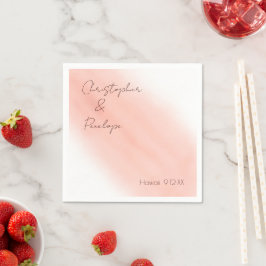 Minimalistische Kalligrafie-Blush-Wasserfarbenhoch Serviette