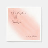 Minimalistische Kalligrafie-Blush-Wasserfarbenhoch Serviette (Vorderseite)