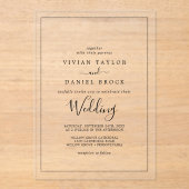 Minimalistische Kalligrafie Boho Classic Black Wed Acryleinladungen (Vorderseite)