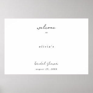 Minimalistische Kalligrafie Brautparty Willkommen Poster