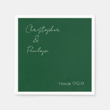 Minimalistische Kalligrafie Dark Emerald Wedding