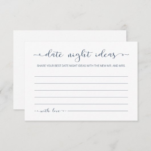 Minimalistische Kalligrafie Datumsanzeige Begleitkarte (Vorne/Hinten)