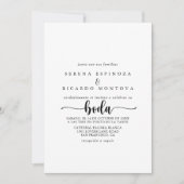 Minimalistische Kalligrafie - Einladung zur Hochze (Vorderseite)