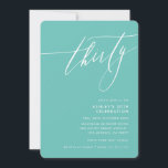 MINIMALISTISCHE Kalligrafie elegant 30. Party Minz Einladung<br><div class="desc">von kat massard / WWW.SIMPLYSWEETPAPERIE.COM Liebe des Designs,  aber möchte einige Änderungen sehen - ein anderes Farbschema,  Produkt,  ein Foto hinzufügen oder angepasst für einen anderen Anlass - keine Sorge einfach kontaktieren Sie mich,  kat@simplysweetPAPERIE.com Ich bin glücklich zu helfen!</div>