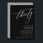 MINIMALISTISCHE Kalligrafie elegant 30. Party schw Einladung<br><div class="desc">von kat massard / WWW.SIMPLYSWEETPAPERIE.COM Liebe des Designs,  aber möchte einige Änderungen sehen - ein anderes Farbschema,  Produkt,  ein Foto hinzufügen oder angepasst für einen anderen Anlass - keine Sorge einfach kontaktieren Sie mich,  kat@simplysweetPAPERIE.com Ich bin glücklich zu helfen!</div>