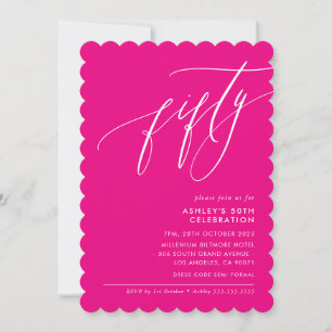 MINIMALISTISCHE Kalligrafie elegant 50. Party Hot  Einladung