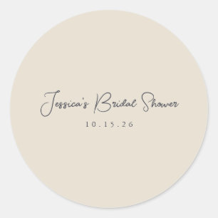 Minimalistische Kalligrafie Elfenbein Schwarze Bra Runder Aufkleber