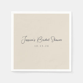 Minimalistische Kalligrafie Elfenbeinschwarzes Bra Serviette