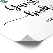 Minimalistische Kalligrafie Eucalyptus Gästebuchsi Poster (Ecke)