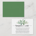 Minimalistische Kalligrafie Eucalyptus Honeymoon W Begleitkarte<br><div class="desc">Diese minimalistische Kalligraphie Eukalyptus Honeymoon Wunschzettel Karte ist perfekt für eine rustikale Hochzeit. Das Design ist mit handgemalten Aquarellgrün Eukalyptus,  inspirierend natürliche Schönheit.</div>