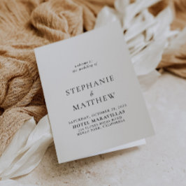 Minimalistische Kalligrafie-FaltenWedding Programm