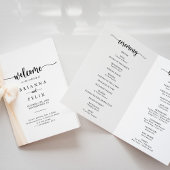 Minimalistische Kalligrafie-FaltenWedding Programm