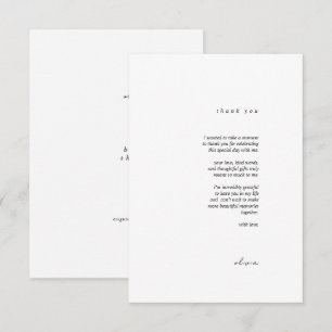 Minimalistische Kalligrafie Flache Danksagungskart Dankeskarte