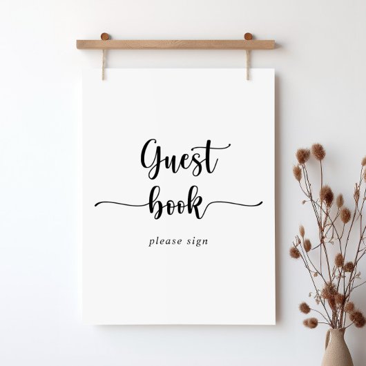 Minimalistische Kalligrafie-Gästebuchsignatur Poster