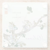 Minimalistische Kalligrafie Glasuntersetzer (Rückseite)