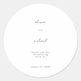 Minimalistische Kalligrafie Hochzeit Aufkleber