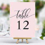 Minimalistische Kalligrafie-Hochzeit in Rosa Tischnummer<br><div class="desc">Mit diesen eleganten, rosafarbenen Hochzeitsfeiern führen Sie Ihre Gäste zu ihren Sitzplätzen. Diese Tischnummern mit minimalistischem Design und moderner Kalligraphie fügen Ihrem Hochzeitsempfang eine Touch von Eleganz hinzu. Der weiche Hintergrund und die gepflegte, elegante Typografie sorgen für eine einfache Lesbarkeit bei gleichzeitig verstärkter Hochzeitsdekoration. Diese Tischnummern sind perfekt für jedes...</div>