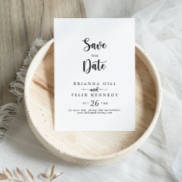 Minimalistische Kalligrafie-Hochzeit Save The Date
