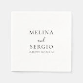 Minimalistische Kalligrafie-Hochzeit Serviette (Vorderseite)