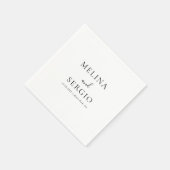 Minimalistische Kalligrafie-Hochzeit Serviette (Ecke)